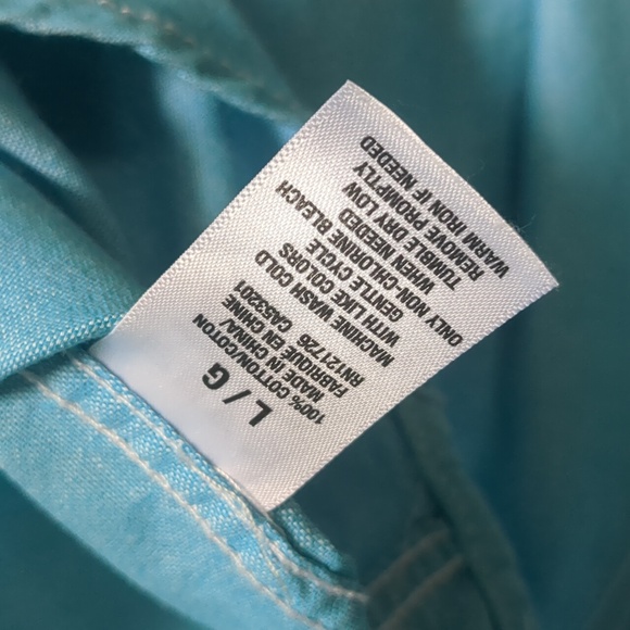 BOGO!! AEROPOSTALE Men's Turquoise Button Down Shirt L - Picture 3 of 4